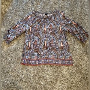 Talbots paisley pull over blouse, LP